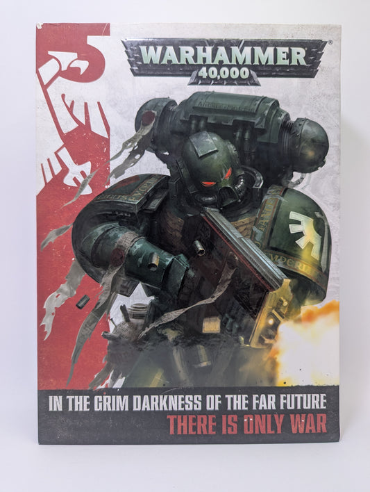 Warhammer 40k trijų kietų viršelių knygų rinkinys (Taisyklių knyga, Fonas, Hobi gidas).