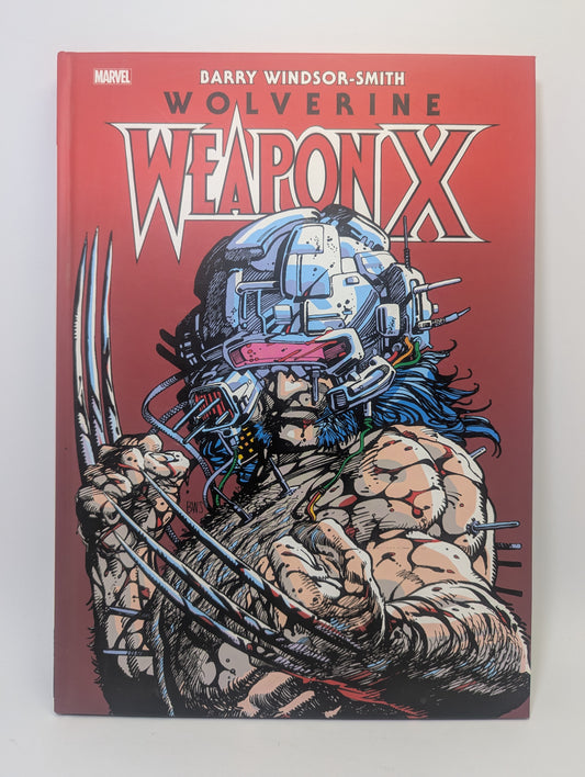 Grafinės novelės Wolverine: Weapon X viršelis su metaliniais laidais apipintu Logano atvaizdu.